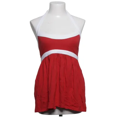 Halter neck top (Red, White) from Moda International Cotton, Elastane, Modal