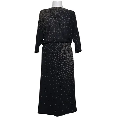 Jurk (Zwart, Geel) van Stina Acetaat, Polyester