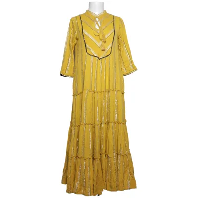 Maxikleid (Gelb) von Sangria Baumwolle, Metallfaser, Viskose