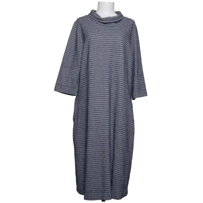 Dress (Blue, White) from Pure by Ulla Popken Elastane, Organic cotton