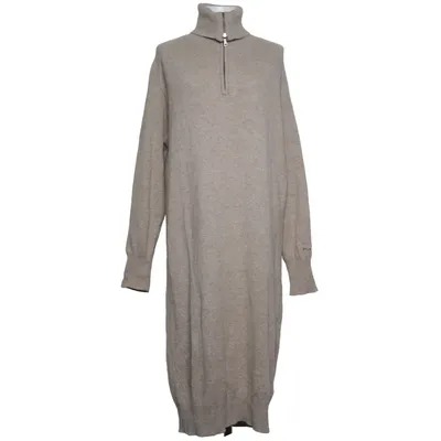 Jurk met col (Beige) van Polo Sylt Polyamide, Viscose, Wol