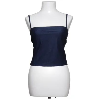Crop top (Bleu) de Mango Coton, Élasthane, Polyester