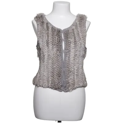 Gilet en fourrure (Gris, Blanc) de Style Butler Fourrure de lapin