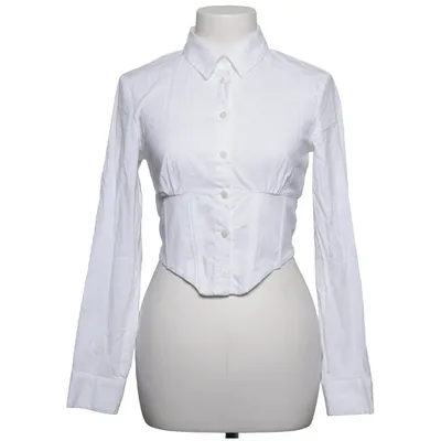Shirt (Wit) van Bershka Katoen, Elastaan
