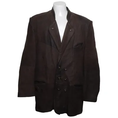 Blazer en cuir (Marron) de New Fast Cuir, Polyester