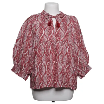 Blouse (Red, White) from Smashed Lemon Linen, Viscose