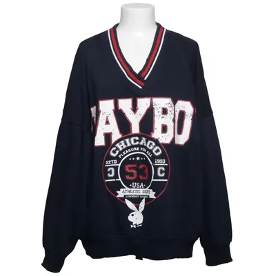 Sweatshirt (Blue, White, Red) from Playboy x Missguided Cotton, Polyester