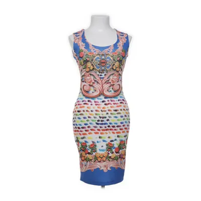 Jurk (Blauw, Meerkleurig) van Roberto Collina Elastaan, Polyester