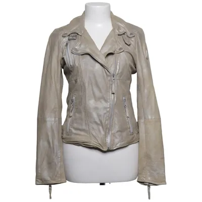 Bikerjack (Beige) van Freaky Nation Katoen, Leer, Polyester
