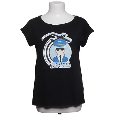 T-shirt (Noir) de Karl Lagerfeld Coton, Lyocell