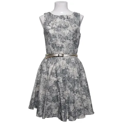 Dress (Gray, White) from Closet Cotton, Metallic fiber, Polyester
