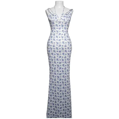 Långklänning (Blå, Vit, Flerfärgad) från Marthea Elastan, Polyester