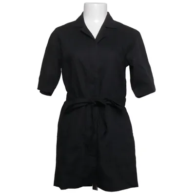 Robe chemise (Noir) de Uniqlo Coton, Lin, Polyester, Viscose