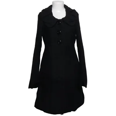 Coat (Black) from JSFN Polyester, Viscose, Wool