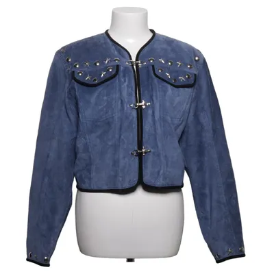 Jacke (Blau) von Echtes leder Viskose