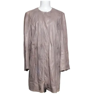 Leather coat (Gray) from Saki Leather, Polyester