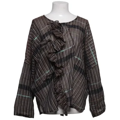 Wrap blouse (Brown, White, Multicolored) from Wendy Trendy Cotton, Polyester, Viscose, Wool