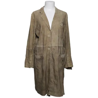 Veste longue en cuir (Beige) de Sylvie Schimmel Cuir