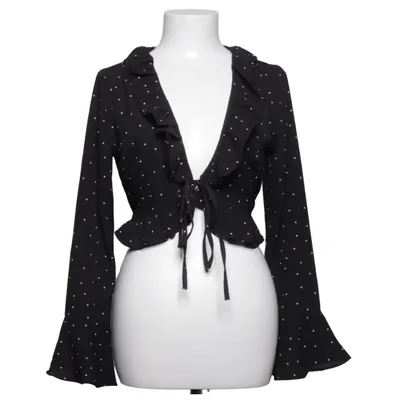 Slå-om bluse (Sort, Hvid) fra Polly Polyester