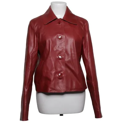 Leather jacket (Red) from Mango Selection Elastane, Leather, Polyester