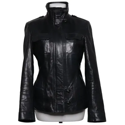 Læderjakke (Sort) fra OCHNIK Læder, Polyester, Viscose