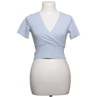 Wrap top (Blue) from Subdued Cotton, Elastane