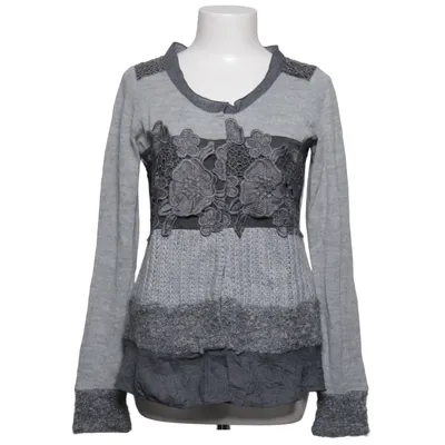 Cardigan (Gray) from Linea Tesini Acrylic, Cotton, Metallic fiber, Viscose, Wool