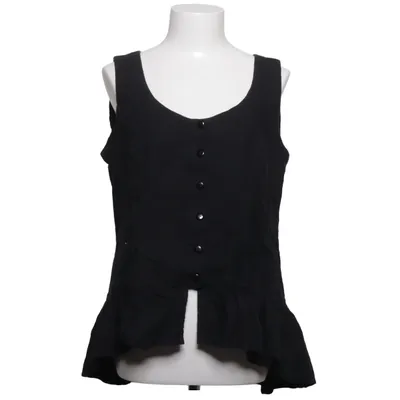 Peplum Top (Schwarz) von Olars Ulla Klädd i Konst Leinen