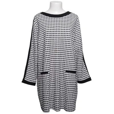 Klänning (Svart, Vit) från Leins' Elastan, Polyester, Viskos