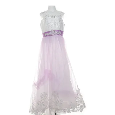 Bloemenmeisjes jurk (Lila, Wit) Polyester, Viscose