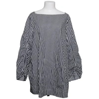 Blouse (Black, White) from Samoon Cotton