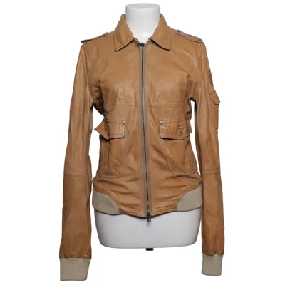 Leather jacket (Brown) from Aeronautica Militare Cotton, Leather, Polyamide