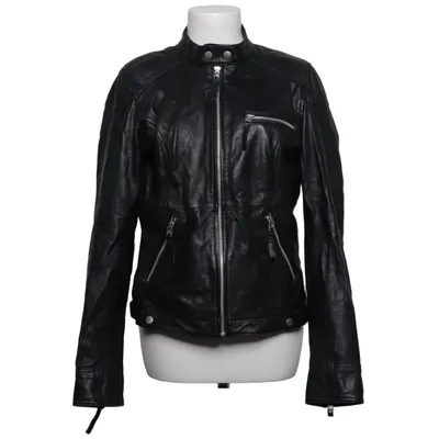 Leren jack (Zwart) van Alvaro by Hollies Katoen, Leer, Polyester