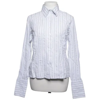 Shirt (White, Blue) from The Shirt Factory Cotton