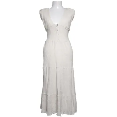 Maxi jurk (Beige) van ASOS Design Katoen, Linnen