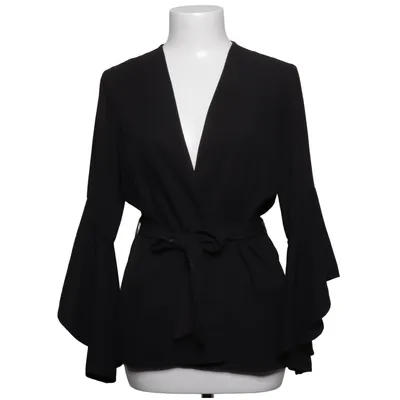 Wikkelblouse (Zwart) van Zara Basic Collection Elastaan, Polyester