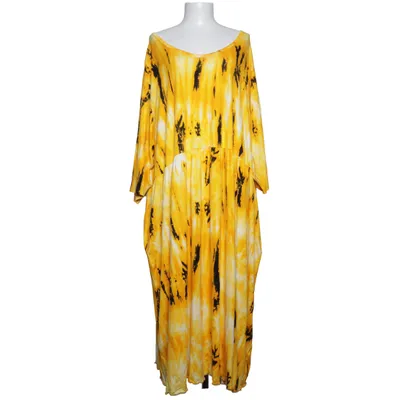 Robe (Jaune, Noir, Blanc) de AKH Fashion Élasthane, Viscose