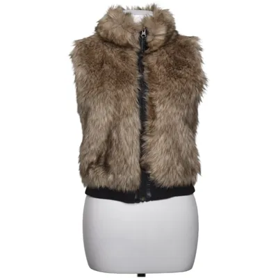 Gilet d'extérieur (Beige, Noir) de H&M Acrylique, Faux cuir, Polyester