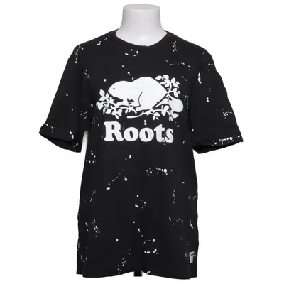 T-shirt (Zwart, Wit) van Roots Katoen