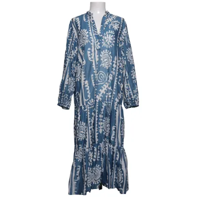 Robe longue (Bleu, Blanc) de Zara Coton