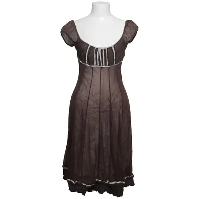 Dress (Brown, White) from Siste's Cotton, Metallic fiber, Polyamide