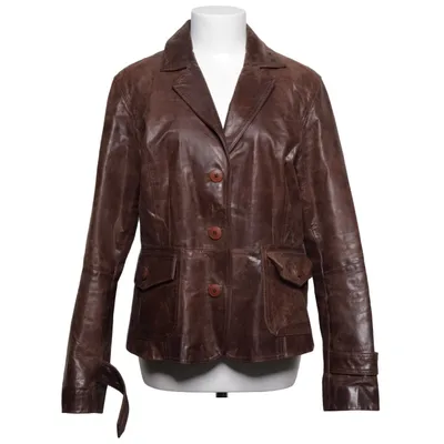 Leather blazer (Brown) from Tara Leather, Polyester