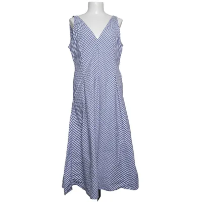 Dress (Blue, White) from Mango Cotton, Elastane, Polyamide