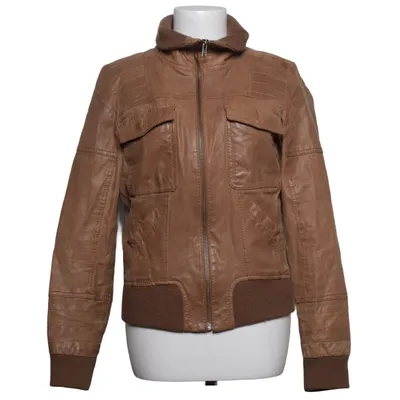 Leather jacket (Brown) from ONLY Limitless Cotton, Leather