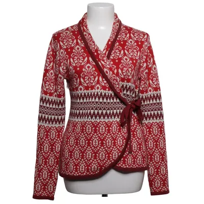 Wickeljacke (Rot, Weiß) von Indiska Acryl, Baumwolle