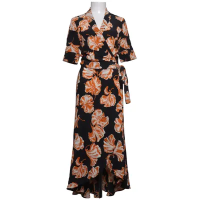 Wrap dress (Black, Orange, White) from Ganni Silk