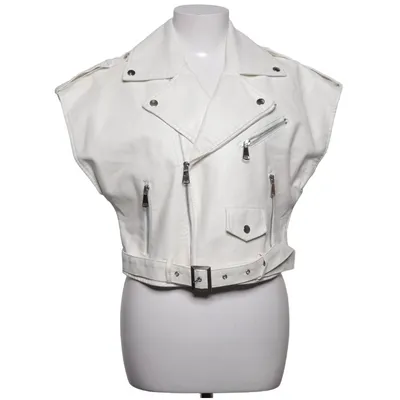 Biker gilet (Wit) van Loavies Polyester, Polyurethaan