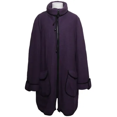Coat (Purple) from Herluf Design Polyester, Viscose, Wool