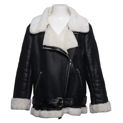 Shearling jas (Zwart, Wit) van AFTF Basic Polyester, Polyurethaan