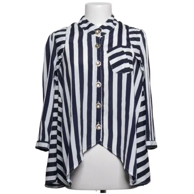 Blouse (Blue, White) from Dahlia Polyester